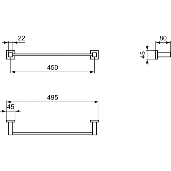 IOM Držiak  na uterák 45 cm , prevedenie chróm E2196AA