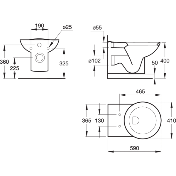 Venice WC závesné so sedadlom 59x41 cm, K308401, K703301