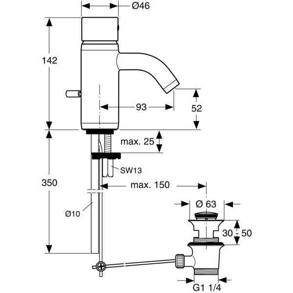 CERAMIX STYLE Umývadlová batéria s odpadovou garnitúrou a flexibilnými hadicami, A3648AA