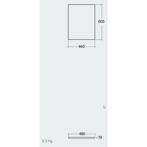 RAK PLANO Horná doska 60,5x46 cm, PLASL06146SOK