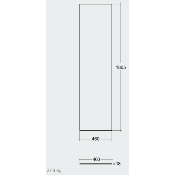 RAK PLANO Horná doska 180,5x46 cm, PLASL18146SOK