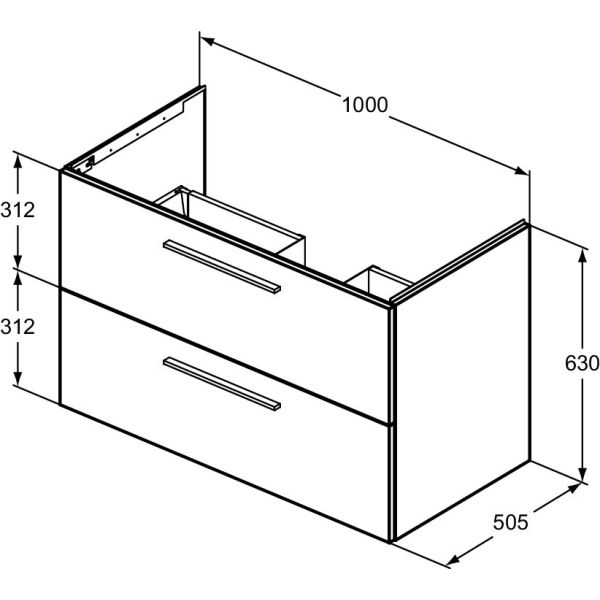 I.LIFE B Skrinka pod umývadlo 100 cm, drevodekor prírodný dub, T5276NX