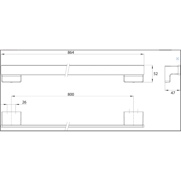 CUE Držiak na uterák 80 cm, CUE09