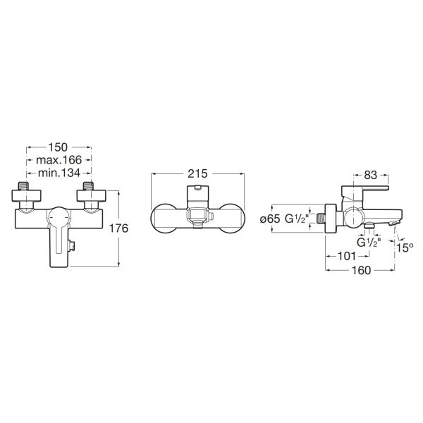 ROCA NAIA Vaňová batéria 150 mm, A5A0296C00
