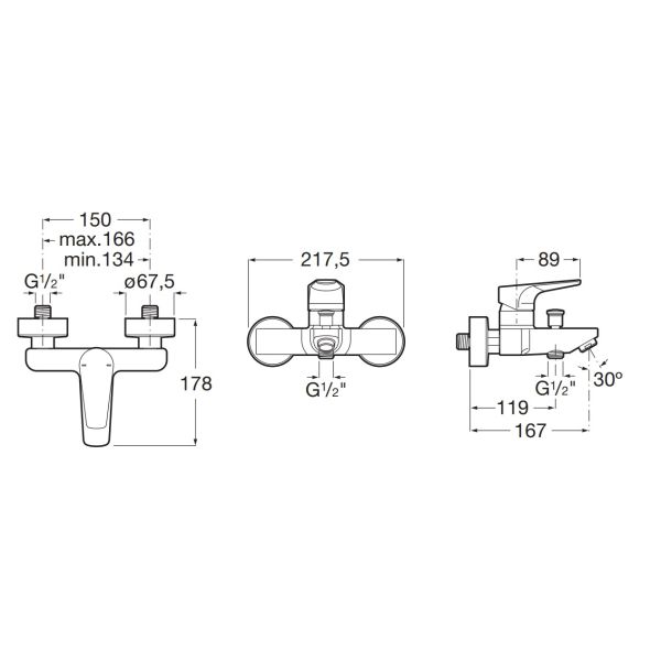 ROCA ATLAS Vaňová batéria 150 mm, A5A0290C00