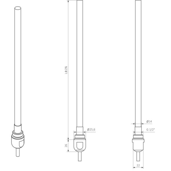 TERMA SIM vykurovacia tyč do 800W, SIM800