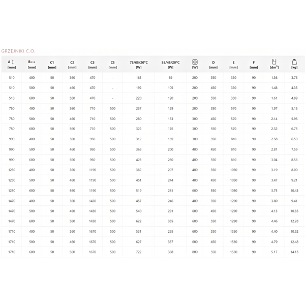 TERMA VIPERA radiátor 60x99 cm, vonkajšie pripojenie 560 mm, VIP6099