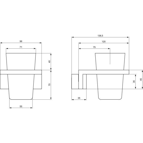 JADO CUBIC pohár so závesným držiakom, N1217UC