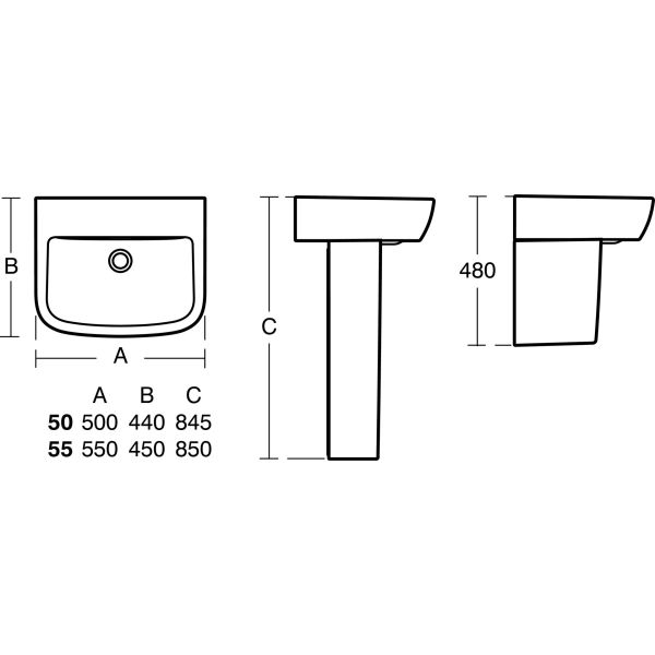 TEMPO Umývadlo 50x44 cm, T058801