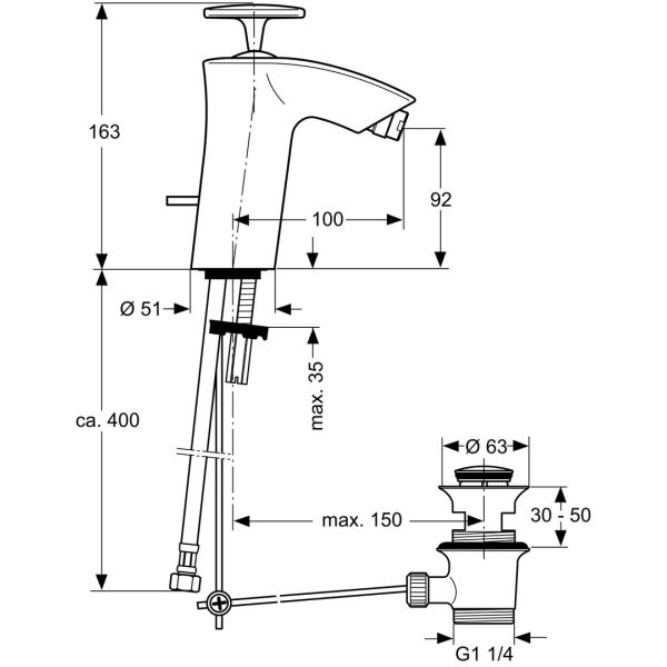 VENICE Bidetová batéria s odtokovou garnitúrou, A5355AA