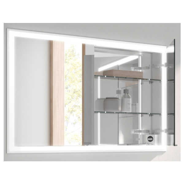 EMCO Zrkadlová skrinka 2-dvierková k zabudovaniu s osvetlením, konštrukcia, 949706035, 949700018