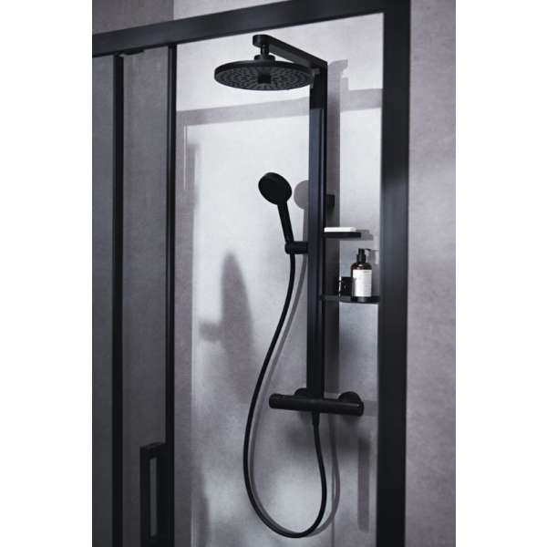 ALU+ Sprchový systém s termostatickou batériou, hodvábna čierna, BD583XG