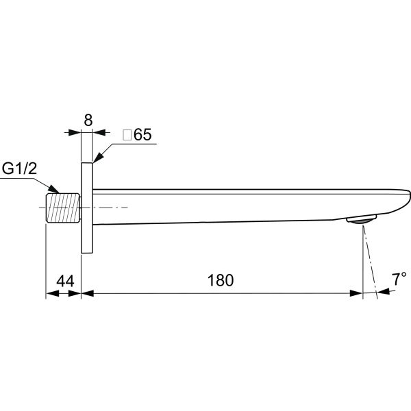 CONCA Vaňový nástenný výtok, Ušľachtilá oceľ, BC769GN
