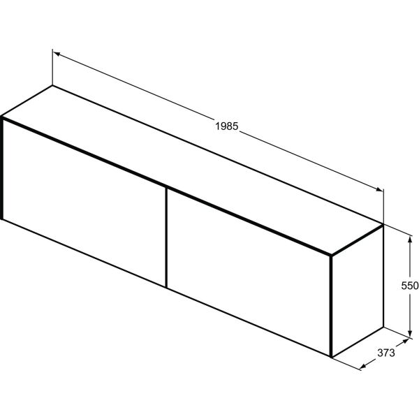 CONCA Umývadlová skrinka 200 cm s hornou doskou, šírka 37 cm,  T4332Y5