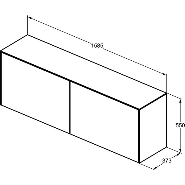 CONCA Umývadlová skrinka 160 cm s hornou doskou, šírka 37 cm,  T4331Y2