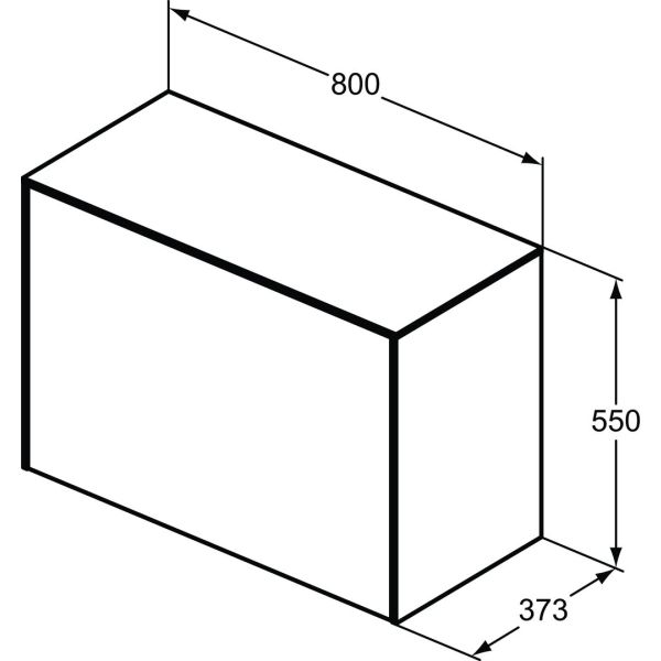 CONCA Umývadlová skrinka 80 cm s hornou doskou, šírka 37 cm,  T4318Y2