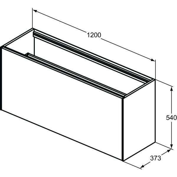 CONCA Umývadlová skrinka 120 cm bez hornej dosky, šírka 37 cm,  T3939Y2