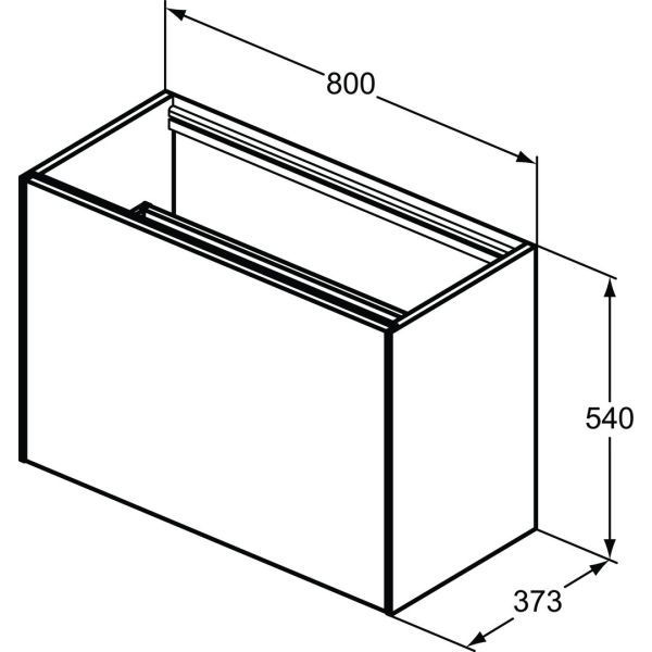 CONCA Umývadlová skrinka 80 cm bez hornej dosky, šírka 37 cm,  T3994Y3