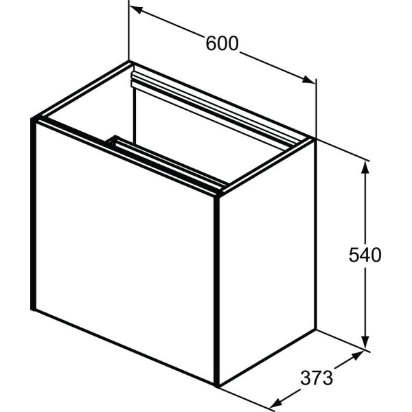 CONCA Umývadlová skrinka 60 cm bez hornej dosky, šírka 37 cm,  T3991Y5