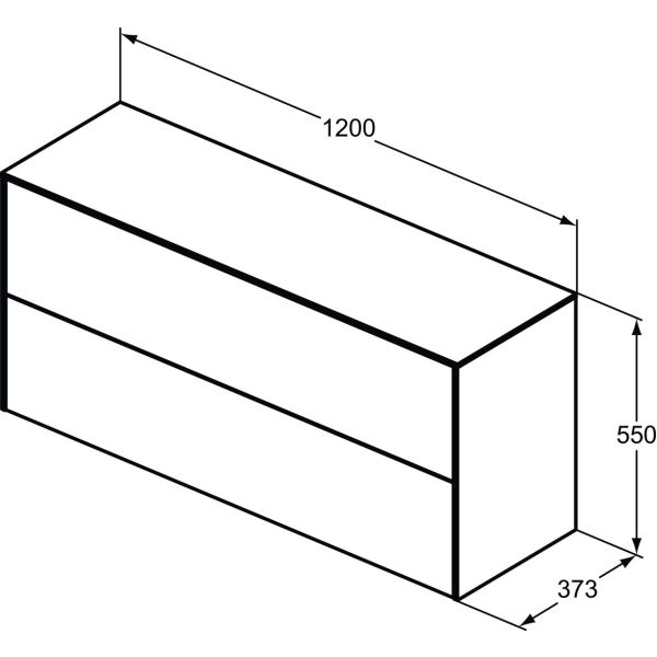 CONCA Umývadlová skrinka 120 cm s hornou doskou, šírka 37 cm,  T4330Y5