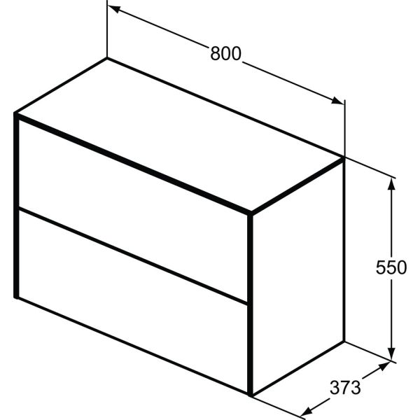 CONCA Umývadlová skrinka 80 cm s hornou doskou, šírka 37 cm,  T4328Y1