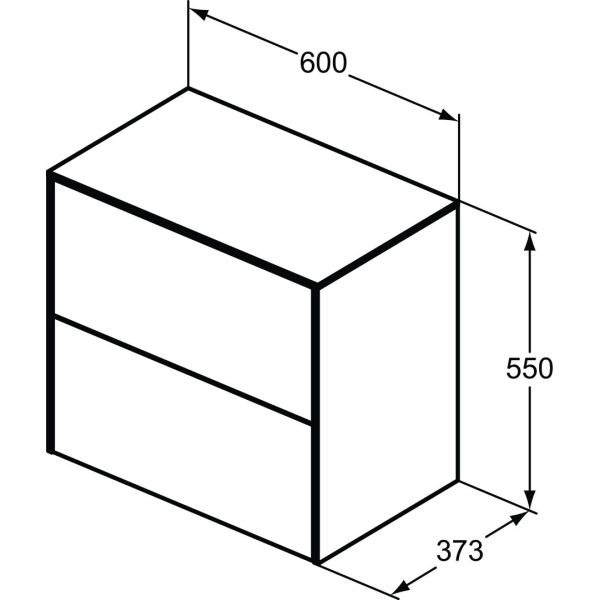 CONCA Umývadlová skrinka 60 cm s hornou doskou, šírka 37 cm,  T4327Y6
