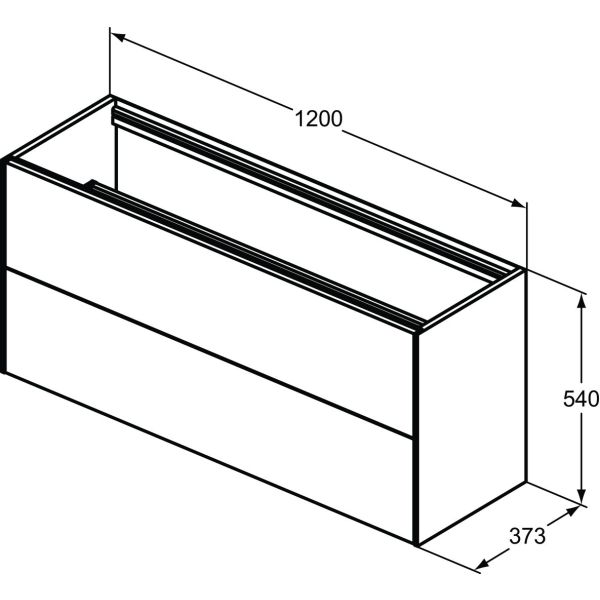 CONCA Umývadlová skrinka 120 cm bez hornej dosky, šírka 37 cm,  T3951Y5