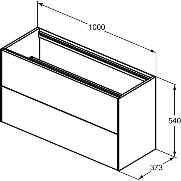 CONCA Umývadlová skrinka 100 cm bez hornej dosky, šírka 37 cm,  T4353Y5