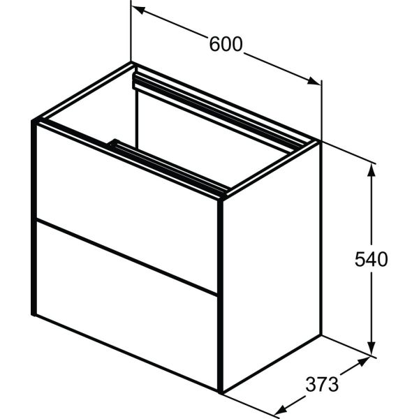 CONCA Umývadlová skrinka 60 cm bez hornej dosky, šírka 37 cm,  T4354Y1