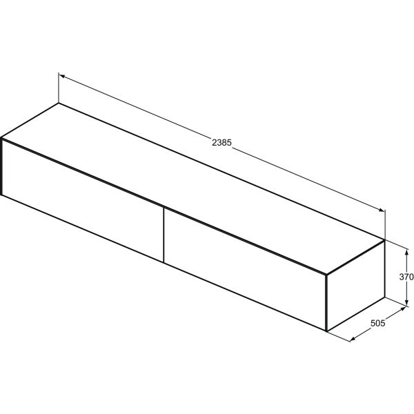 CONCA Umývadlová skrinka 240 cm s hornou doskou, šírka 50 cm,  T4335Y5