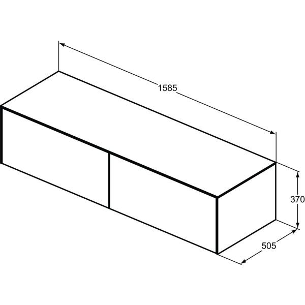 CONCA Umývadlová skrinka 160 cm s hornou doskou, šírka 50 cm,  T4315Y1