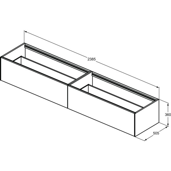 CONCA Umývadlová skrinka 240 cm bez hornej dosky, šírka 50 cm,  T4333Y6