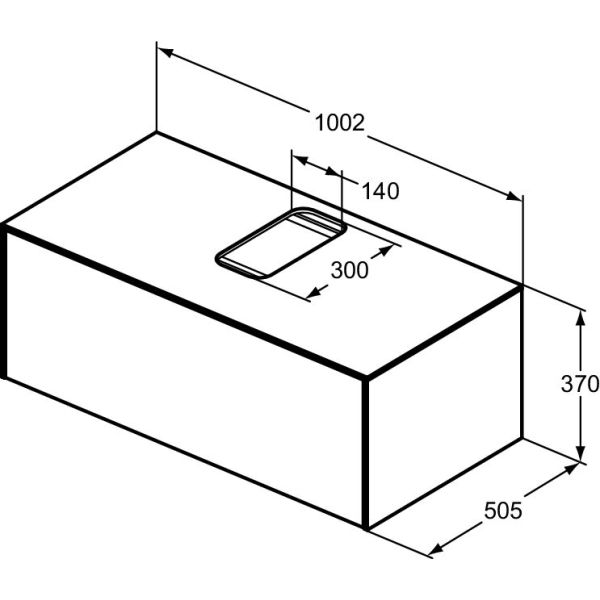 CONCA Umývadlová skrinka 100 cm s hornou doskou, šírka 50 cm,  T3930Y1