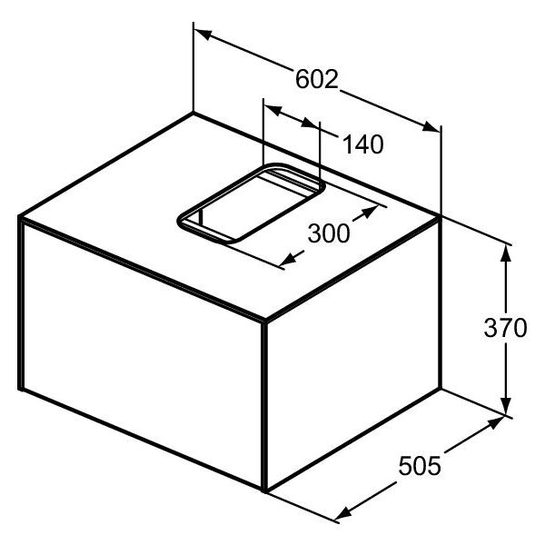 CONCA Umývadlová skrinka 60 cm s hornou doskou, šírka 50 cm,  T3928Y4