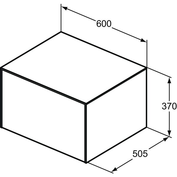 CONCA Umývadlová skrinka 60 cm s hornou doskou, šírka 50 cm,  T4311Y6