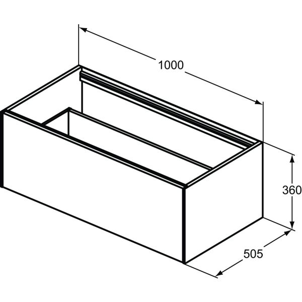 CONCA Umývadlová skrinka 100 cm bez hornej dosky, šírka 50 cm,  T3988Y1