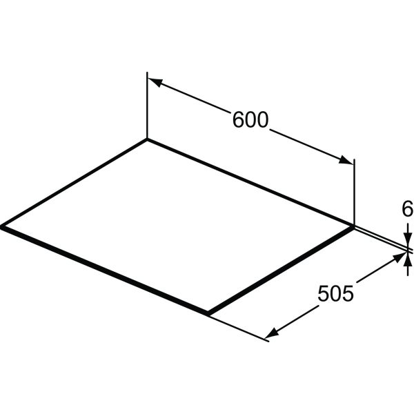 CONCA keramická vrchná doska 60x50 cm, T3969DH