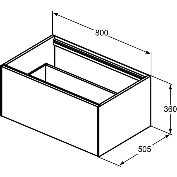 CONCA Umývadlová skrinka 80 cm bez hornej dosky, šírka 50 cm,  T3985Y1