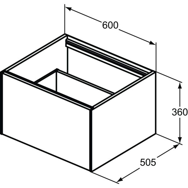 CONCA Umývadlová skrinka 60 cm bez hornej dosky, šírka 50 cm,  T3982Y1