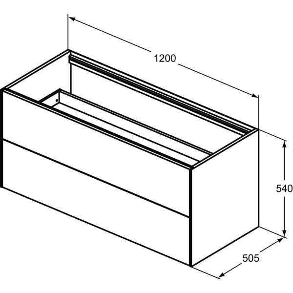 CONCA Umývadlová skrinka 120 cm bez hornej dosky, šírka 50 cm,  T3945Y1