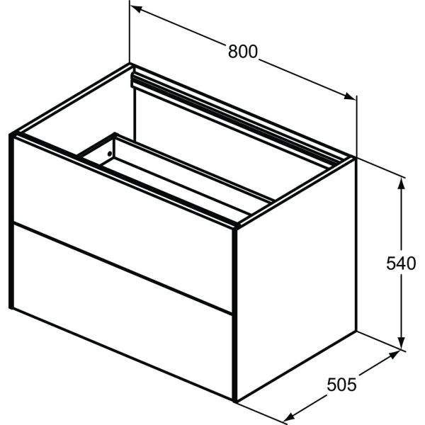 CONCA Umývadlová skrinka 80 cm bez hornej dosky, šírka 50 cm,  T4356Y1