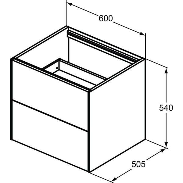 CONCA Umývadlová skrinka 60 cm bez hornej dosky, šírka 50 cm,  T4355Y1