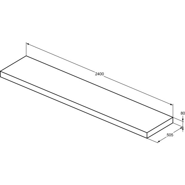 CONCA Nábytková polica, šírka 50 cm, 240x50 cm, T4342Y1