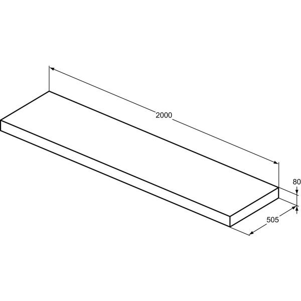 CONCA Nábytková polica, šírka 50 cm, 200x50 cm, T4000Y2