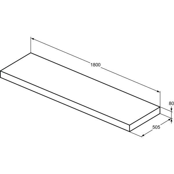 CONCA Nábytková polica, šírka 50 cm, 180x50 cm, T3954Y6