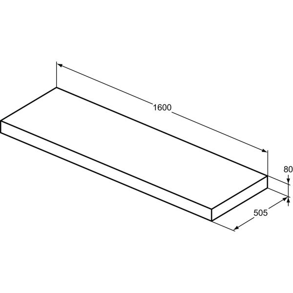 CONCA Nábytková polica, šírka 50 cm, 160x50 cm, T3953Y1