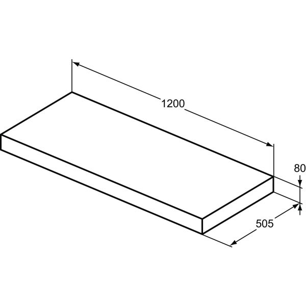 CONCA Nábytková polica, šírka 50 cm, 120x50 cm, T3952Y1