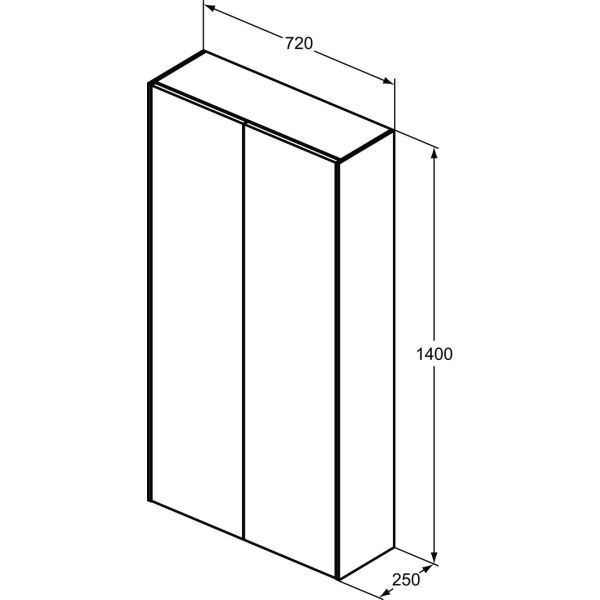 CONCA Vysoká skrinka dvojdverová 140x72 cm, T4107Y6