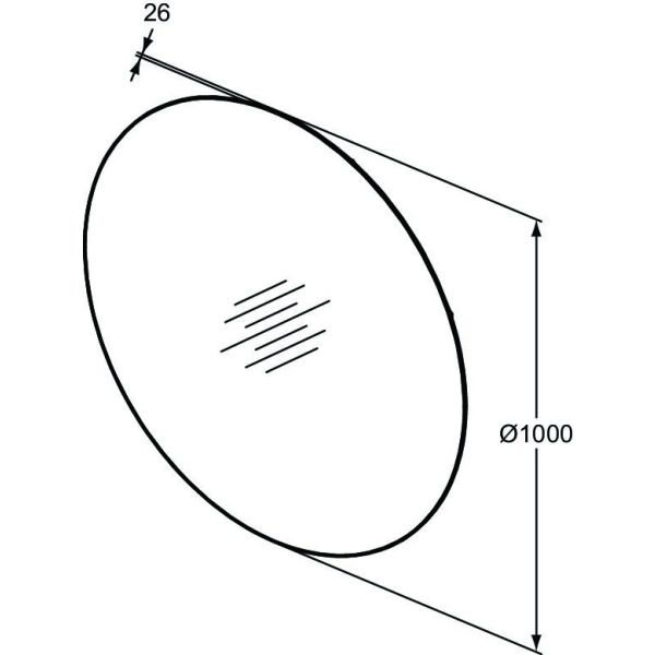CONCA Kruhové zrkadlo Ø 100 cm s LED ambientným podsvietením, T3959BH