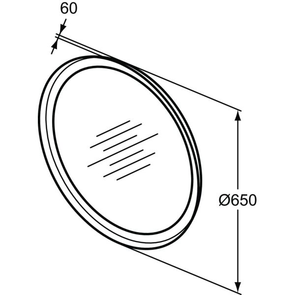 CONCA Kruhové zrkadlo Ø 65 cm s kovovou rozetou s LED osvetlením, T4131BH